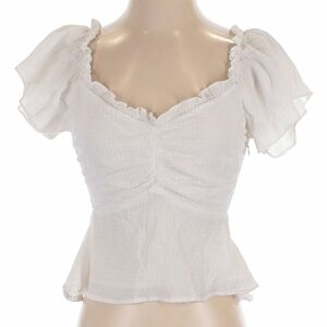 Astr White Ruffle Sleeve Peplum Blouse